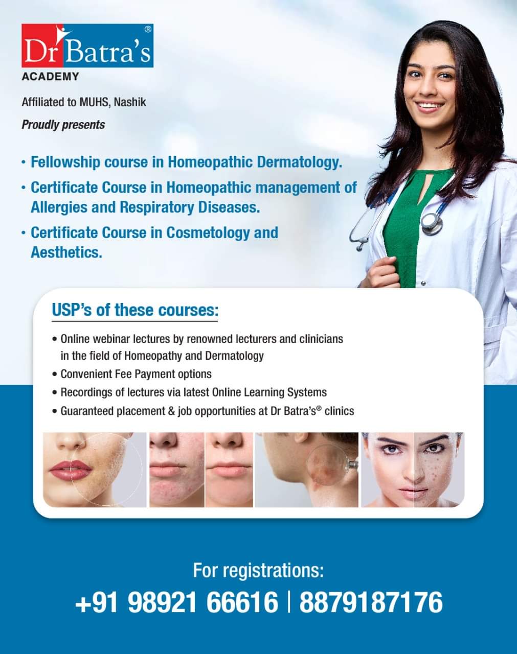 Batra s Academy MUHS affiliated courses on Dermatology Cosmetology